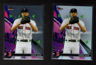 CHRIS SALE 2021 TOPPS FINEST BASE & REFRACTOR BOSTON RED SOX  - Image 1 of 2