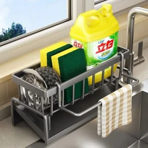 Drain Rack Storage Holder Shelf-Kitchen Sink Faucet Sponge Soap Cloth US - Picture 1 of 10