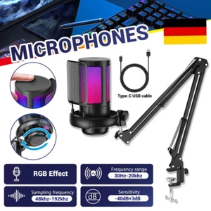 PC Gaming Microphone RGB Mikrofon mit Arm Mikrofon für Streaming Podcast Studio - Bild 1 von 13