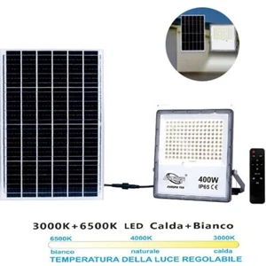 FARO LED FARETTO PANNELLO SOLARE CREPUSCOLARE TELECOMANDO DA 3000K A 6500K 400W - Imagen 1 de 2