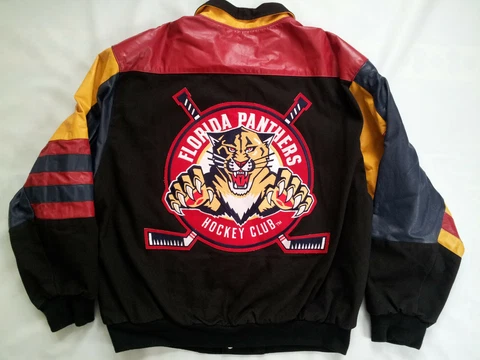 VINTAGE RARE MADE USA 1993 JEFF HAMILTON FLORIDA PANTHERS  JACKET IN SIZE XL Cover