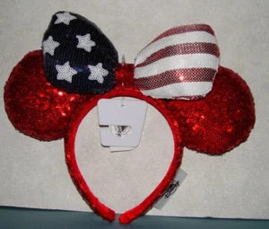 Disney Parks Americana Stars & Stripes 4th of July Minnie Mouse Ears 2020 Style - Imagen 1 de 3
