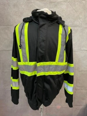 Radians SW01X-1 High Neck Reflective X-Back Hooded Jacket Black Size XL - Image 1 of 4