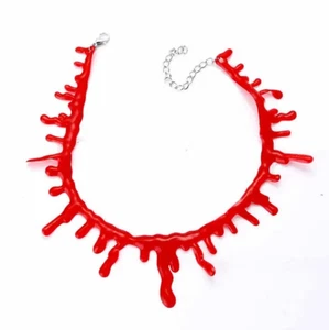 Halloween Blood Necklace Party DIY Chokers Horror Props Kids Toy Gift Jewelry - Picture 1 of 8