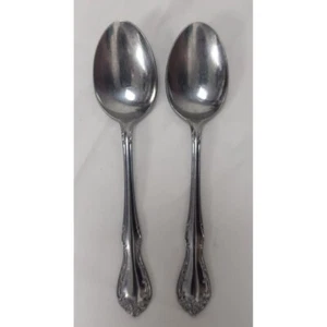 2 Vintage AMC Stainless Steel DIANA Flatware Spoons Diana Pattern 6.75in" Dinner - Picture 1 of 4