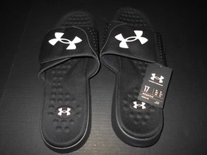Under Armour Men's Ignite Pro SL Strap Slide Sandal Black Size 17 - Picture 1 of 3