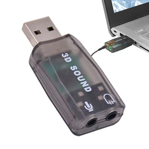 USB 2.0 Sound Card External 5.1 Channel 3D Mic Speaker Virtual Audio PC Adapter - Picture 1 of 12