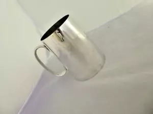 VINTAGE SILVER PLATE 1 PINT TANKARD - GLASS BOTTOM - THE 19TH HOLE - INITIAL FRC - Picture 1 of 5