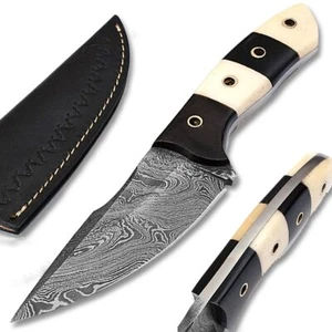 White Deer Custom Damascus Skinner Knife 1095 HC Steel Razor Sharp - Picture 1 of 7
