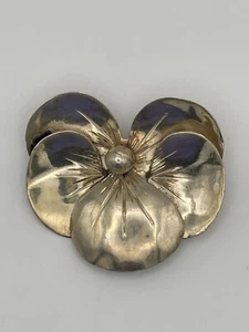 Messico spilla fiore argento vintage 2,5" orchidea - Foto 1 di 10