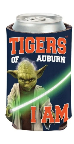 Auburn Tigers NCAA Can Holder Cooler Bottle Sleeve Hugger Star Wars Team Yoda Cover