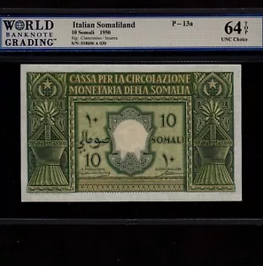 Italienisches Somaliland 10 Somali 1950 P-13a * unc 64 TOP * selten * - Bild 1 von 2