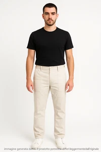 Meltin Pot Pantalone Da Uomo Bianco Taglia 45 In Cotone Gamba Dritta Casual Base - Picture 1 of 12