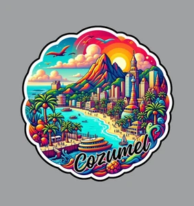 Cozumel Mexico Fridge Magnet or Laptop Sticker - Picture 1 of 18