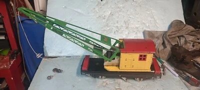 Lionel Standard Gauge #219 Yellow Crane Car w/ Red Roof and Green Boom 1926-1940 - Image 1 of 4