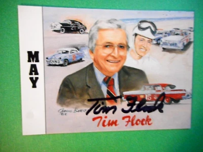 Tim Flock signed 1992 VINTAGE MOTORSPORTSART Legend Pioneer WC RARE Nascar Card - Image 1 of 3
