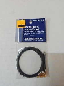 Miniatronics Micro Miniature Lamps 12V 50mA 2.4mm Diameter Yellow pkg( 18-Y12-10 - Picture 1 of 2