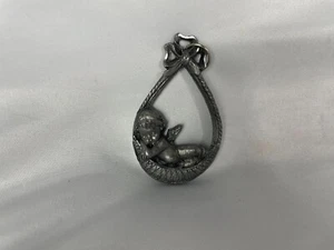Peltro Italy Pewter Christmas Ornament Baby Angel Asleep - Picture 1 of 3