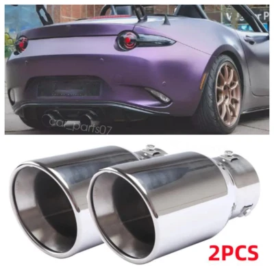 2PCS Car Exhaust Pipe Tip Rear Throat Muffler For Mazda MX-5 MX5 Miata  US - Image 1 of 4