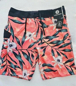NWT Volcom Boys Coral Tropical Hideout Boardshort Swim Trunks Size 14 (27)! - Picture 1 of 2