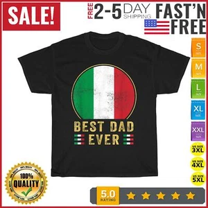 Mens Best Dad Ever Italian Father Country Italy Flag Vintage T Shirt Men Women - Picture 1 of 9