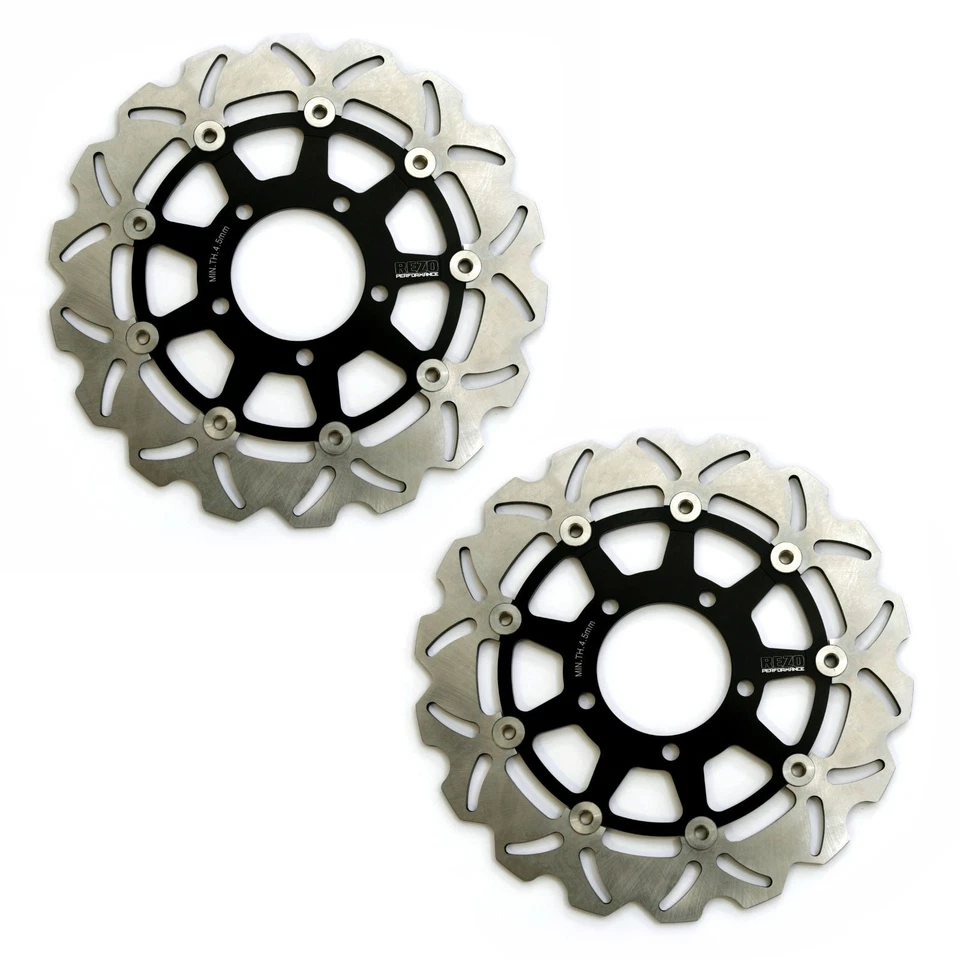 Par de discos de rotor de freio dianteiro ondulado Rezo para Kawasaki Z 750 07-13 - Imagem 1 de 4
