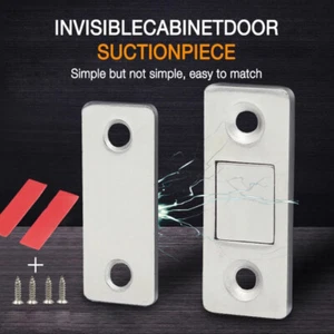 8Sets Punch-Free Magnetic Door Closer Cabinet Catch Latch Cupboard Thin Closures - Picture 1 of 10