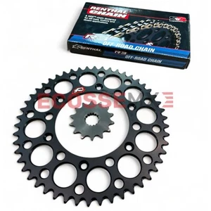 KIT CADENA ORING Y PIÑÓN DE ALEACIÓN KTM RENTHAL R3 NEGRO SX125 SX250 1993-2025 - Imagen 1 de 8