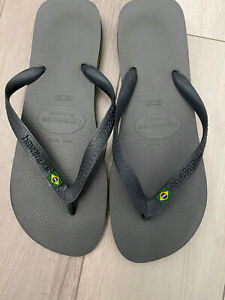 havaianas Mens Gray Size 12 flip flops sandals