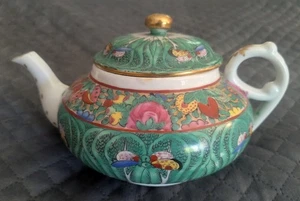 Vintage chinesische Hongkong Kohl Bok Choy Schmetterling Teekanne - Bild 1 von 19
