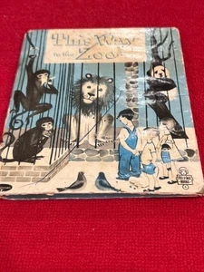 This Way to the Zoo Vintage book RARE blue and white cover Tell-A-Tale-Book - Picture 1 of 4