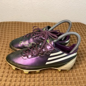 Vintage Adidas FS F50 ADIZERO Kinder Gr. 2 lila weiß Fußballschuhe Stollen - Bild 1 von 9