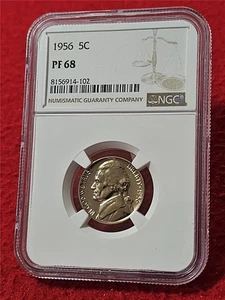 1956 Proof Jefferson Nickel    NGC PF 68                               #MF-T5984 - Picture 1 of 2