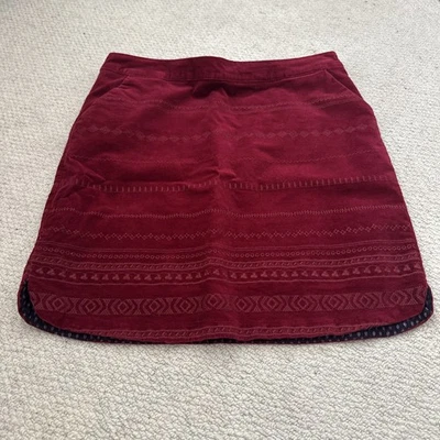 White Stuff Red Velvet Embroidered Lined Short  Skirt Size 10 - Image 1 of 4