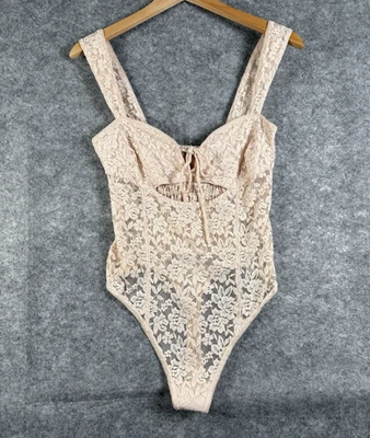 Body FREE PEOPLE ÍNTIMATELY FP Strike A Pose Talla M Encaje Polvo Melocotón Nuevo con Etiquetas Foto 1 de 4