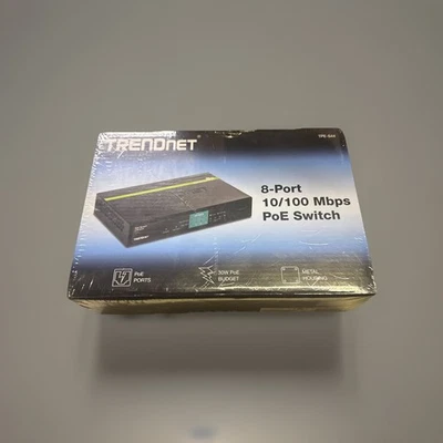 TRENDnet 8-Port 10/100Mbps PoE Switch, 4 x 10/100 Ports, 4 x 10/100 PoE Ports, - Image 1 of 4