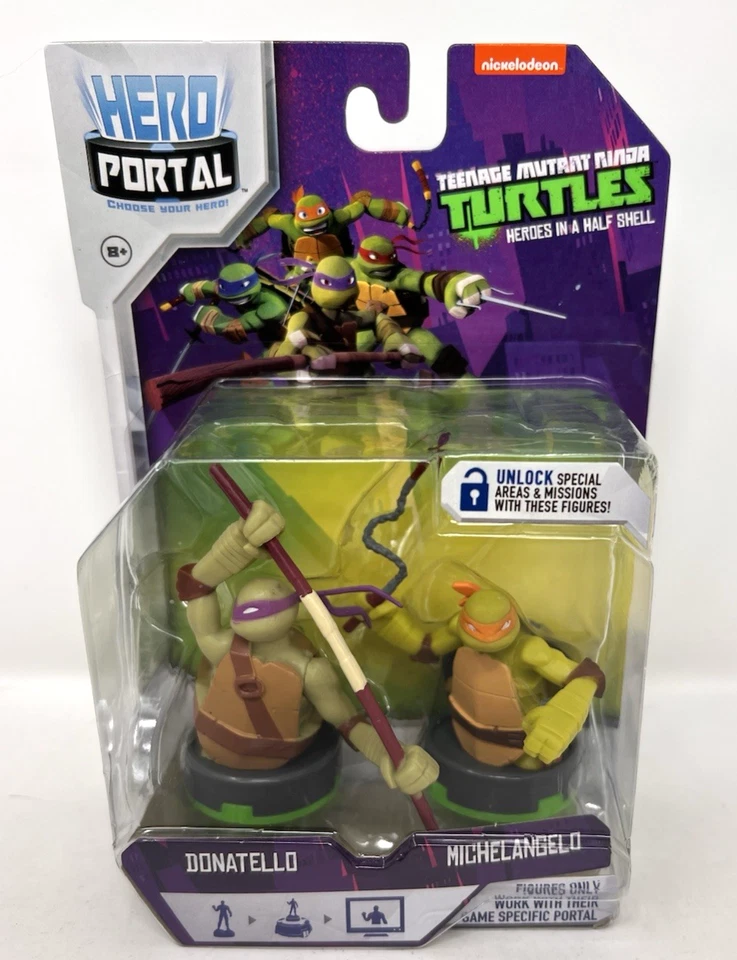Teenage Mutant Ninja Turtles Hero Portal Booster Donatello Michelangelo Jakks