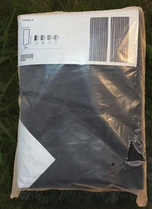 IKEA Sanela Velvet Curtains 2 Panels (1 pair) 100% Cotton Dark Gray 55 x 98" NEW - Picture 1 of 7