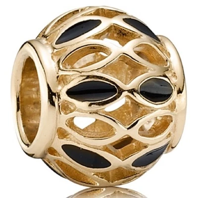 Pandora Oro 14K Real Victoriano Calados Esmalte Negro 750814EN16 Foto 1 de 4