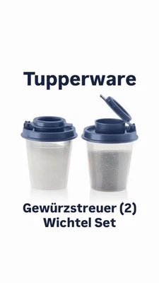 Tupperware Gewürzstreuer Wichtel Salzstreuer Pfeffer Streuer Tupper dunkelblau - Bild 1 von 4