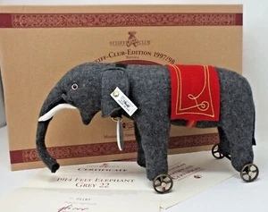 Steiff 1914 Replica Grey Felt Elephant 1997 Club Edition Ltd Edt #1187 (420115) - Picture 1 of 9