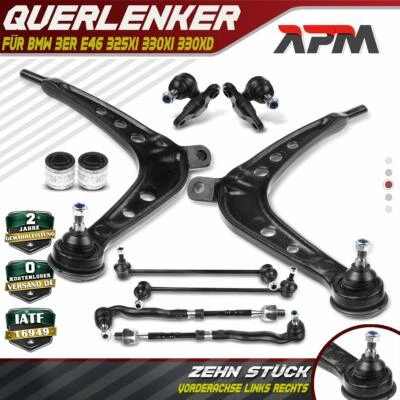 10x Wishbone Coupling Rod Tie Rod End Front for BMW 3 Series E46 325xi 330xi/xd - Image 1 of 4