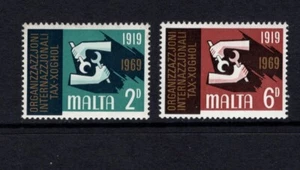 Malta 1969 ILO EMBLEM, HANDS HOLDING WRENCHES MNH SG 416-417 SC 398-399 - Picture 1 of 1