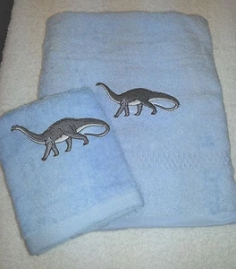 JUEGO DE TOALLAS DINOSAURIO PERSONALIZADAS REGALO CUMPLEAÑOS TOALLA DE MANO Y PAÑO FACIAL Embr - Imagen 1 de 1