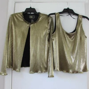 Vtg. R & K EVENING 2PC JACKET & TANK - Gold/Black - Size 12 - NWT - Picture 1 of 1