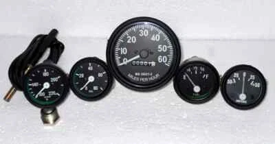 Gauge combo for Willys MB Jeep Ford CJ GPW Black Speedometer Temp Oil Fuel Amp - Image 1 of 4