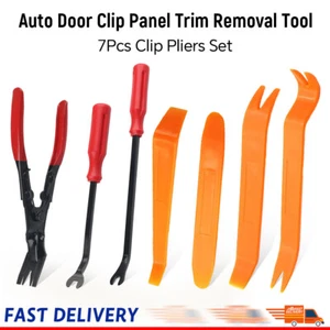 Car Trim Clip Upholstery Removal Tool Door Panel Fastener Pin Pliers Puller 7Pcs - Picture 1 of 10