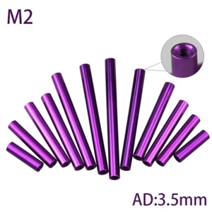 M2 Lila Aluminium Rund Innengewinde Standoff Abstandshalter Muttern AD 3.5mm - Picture 1 of 6