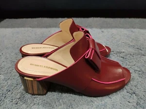 NEW Nicholas Kirkwood red peep toe leather sandals 37/37.5 £695 MADE IN ITALY - Picture 1 of 6