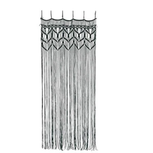 Cortina Macramé Negra 90 x 200 cm Cortina Decorativa Cortina Algodón - Imagen 1 de 4